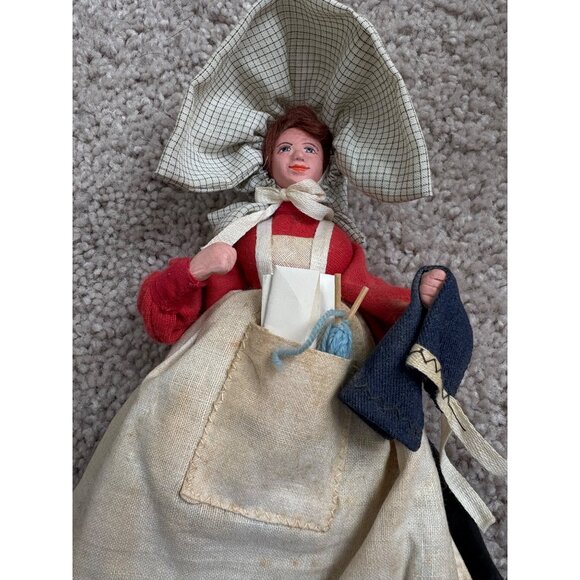Vintage Cornish Bal Maiden Doll W Bonnet,Apron Shallowpool Handicrafts - Picture 11 of 11